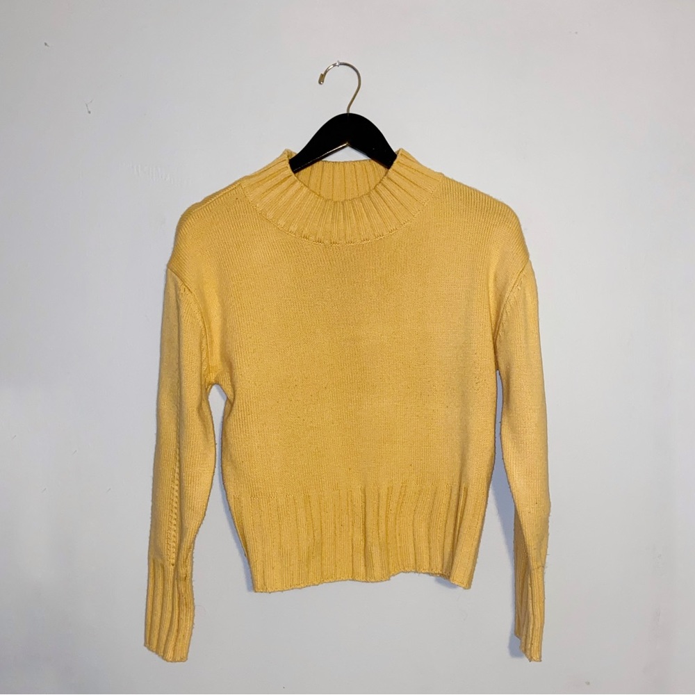 Boutique yellow cutout sweater